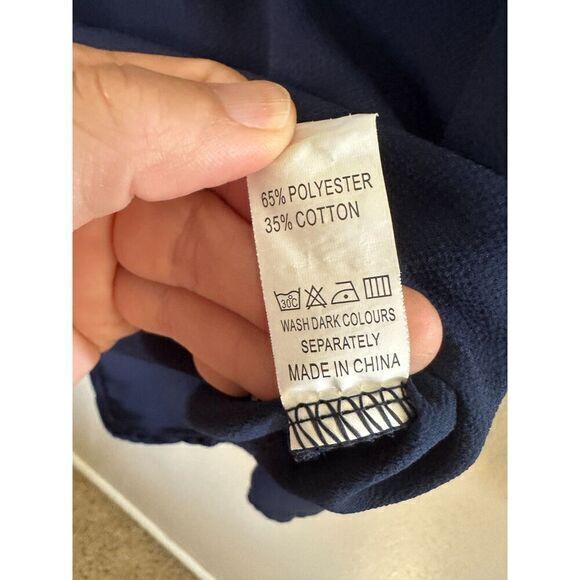 Navy Blue Long Sleeve Blouse - Picture 7 of 7